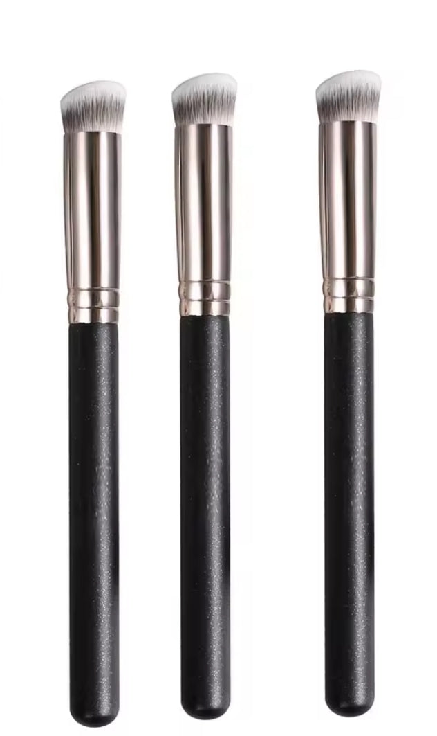 3 pcs Pinceau Correcteur Concealer & Teint Biseauté - Précision Haute Densité _ 3 pièces