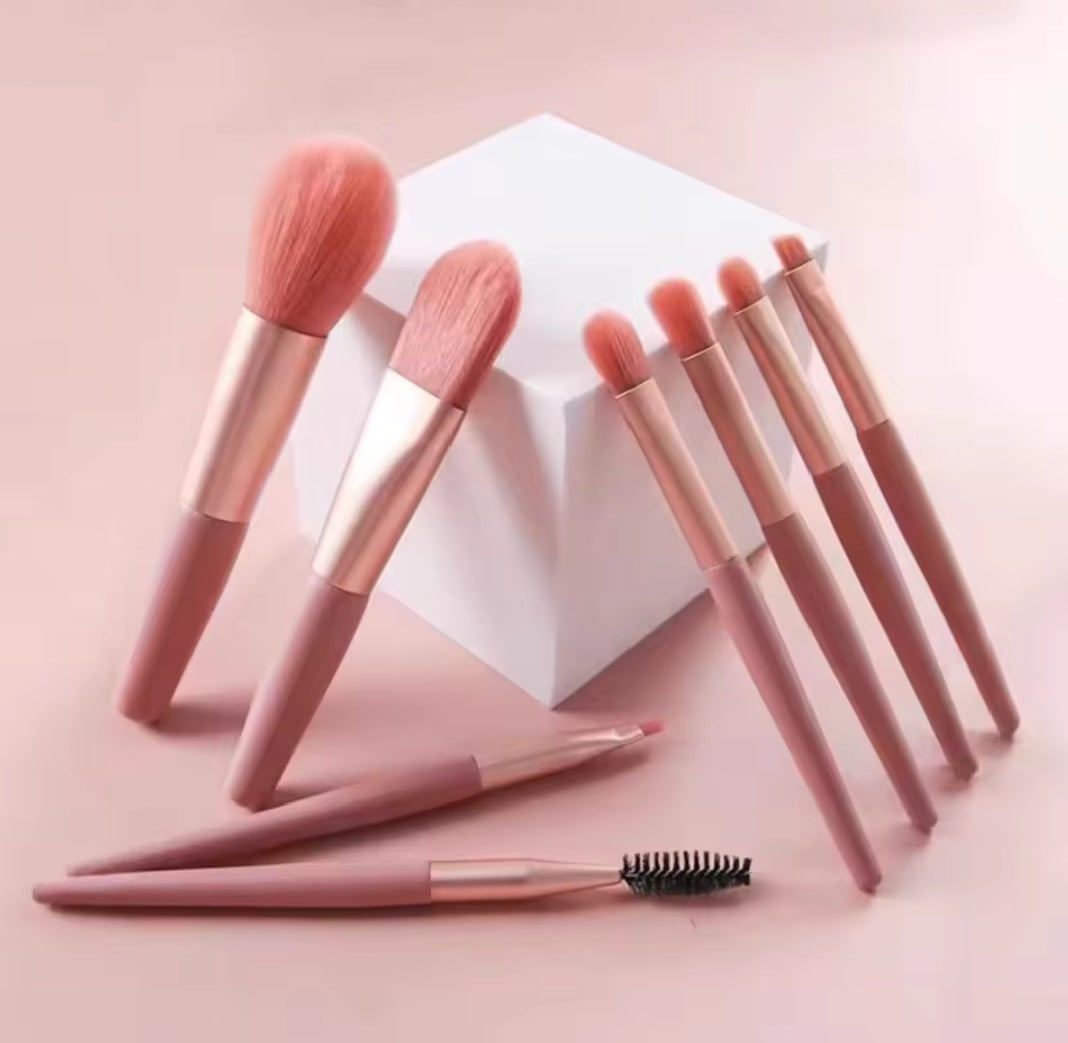 Mini Kit de 8 Pinceaux de make-up Maquillage & Pochette Kit de Voyage