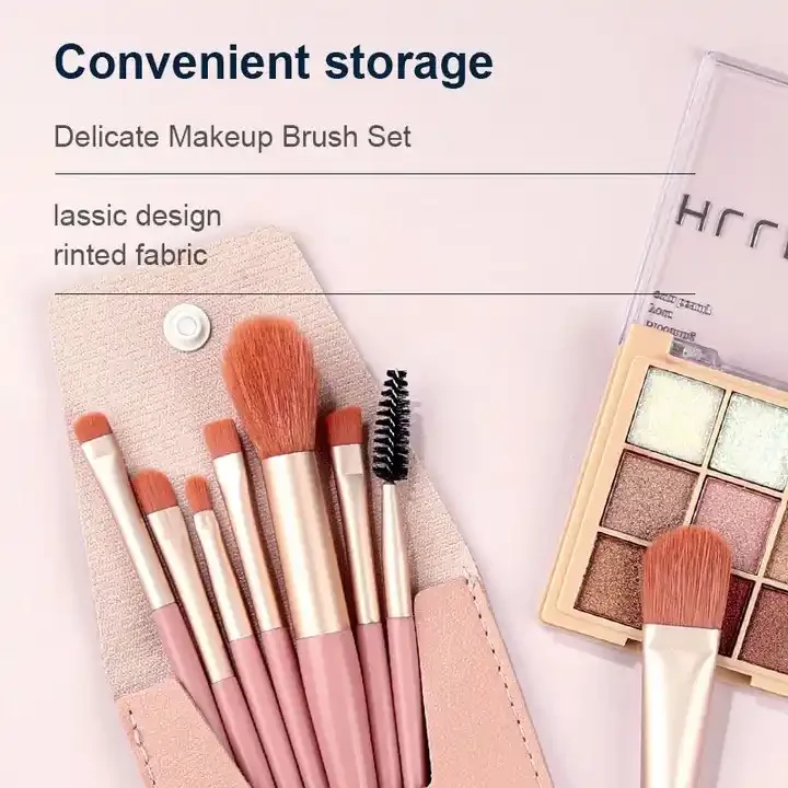 Mini Kit de 8 Pinceaux de make-up Maquillage & Pochette Kit de Voyage