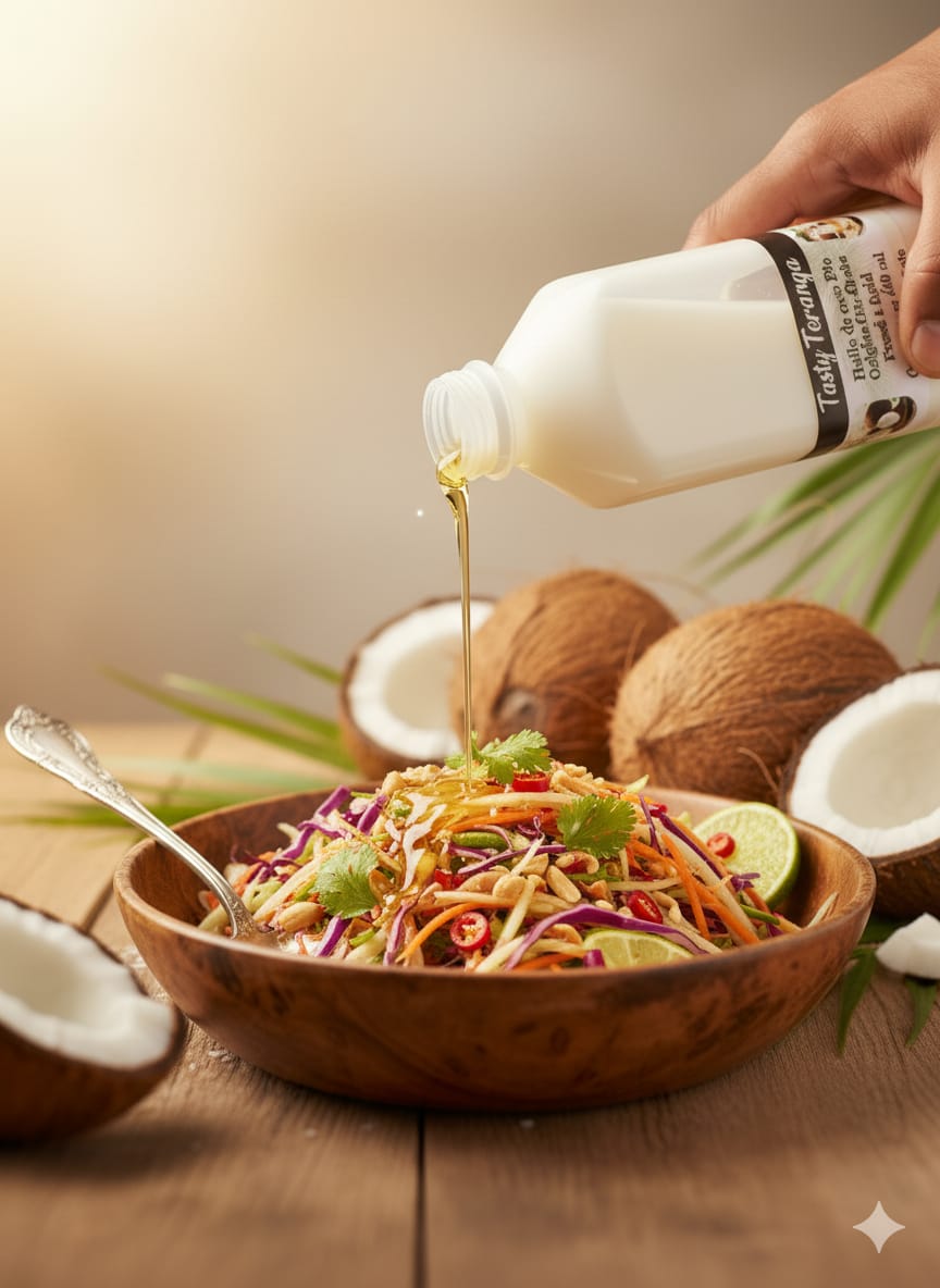 Huile de Coco Vierge Bio - Pressée à Froid 100% Pure - Qualité Alimentaire & Cosmétique (500 ml) | Tasty Teranga