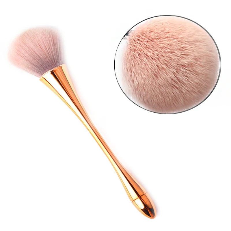 Pinceau Poudre XL Magique - Manche Métallisé Ergonomique & Poils Multicolores