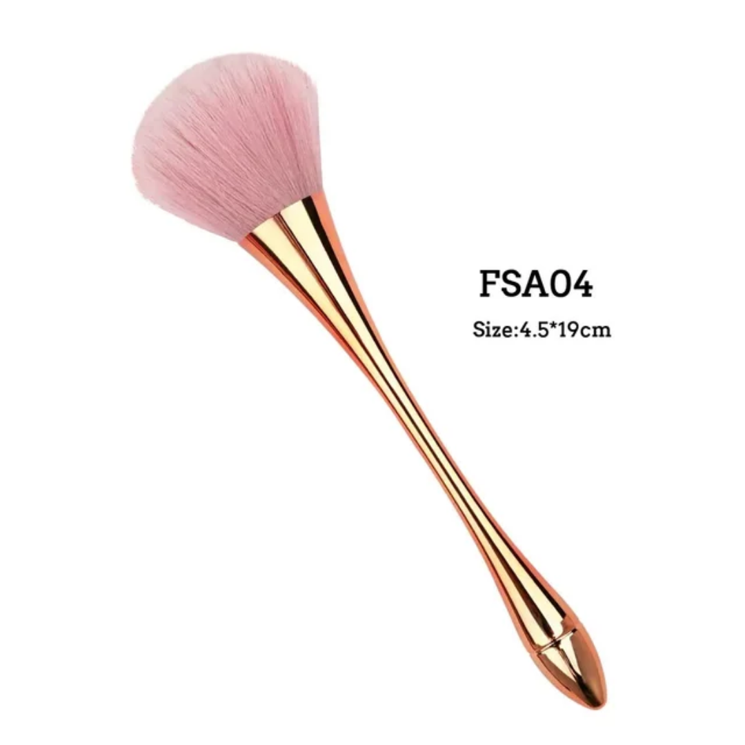 Pinceau Poudre XL Magique - Manche Métallisé Ergonomique & Poils Multicolores