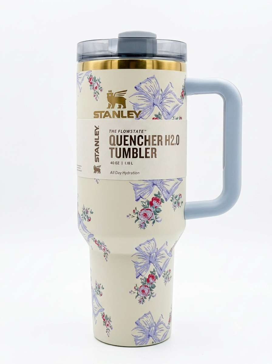 Stanley x LoveShackFancy Limited Edition Quencher H2.0 FlowState™ Tumbler - 40oz (Édition Ribbon & Floral)