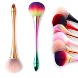 Pinceau Poudre XL Magique - Manche Métallisé Ergonomique & Poils Multicolores