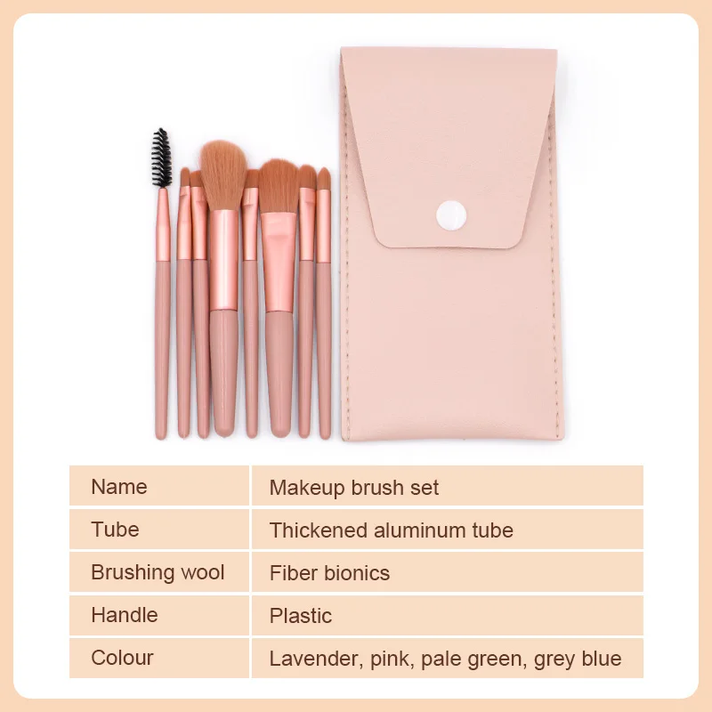 Mini Kit de 8 Pinceaux de make-up Maquillage & Pochette Kit de Voyage