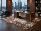 Tapis Woven Abstrait Bronze & Carbon — 240 × 150cm