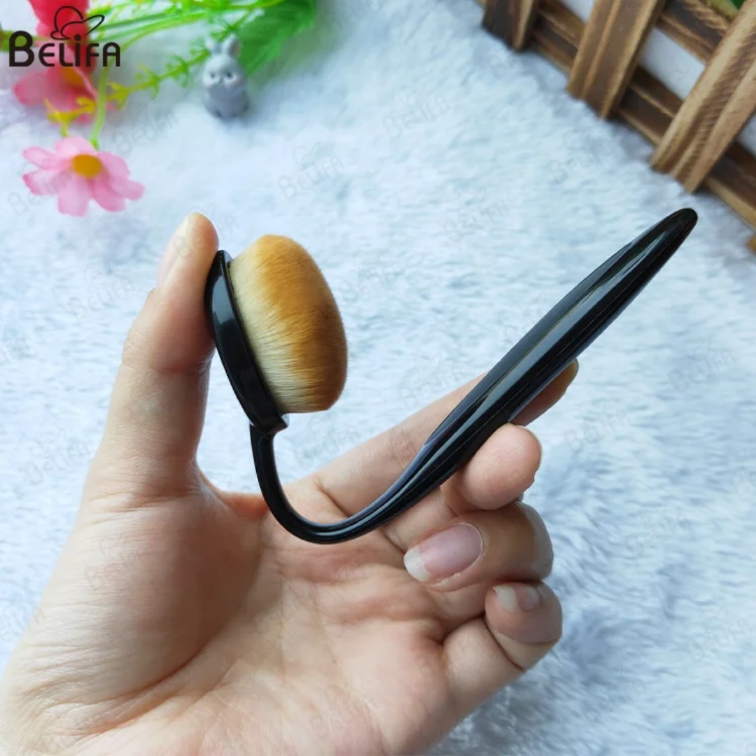 Pinceau de Fond de Teint Ovale Ergonomique Professionnel-2 pieces- Teint Parfait & Finition Lisse