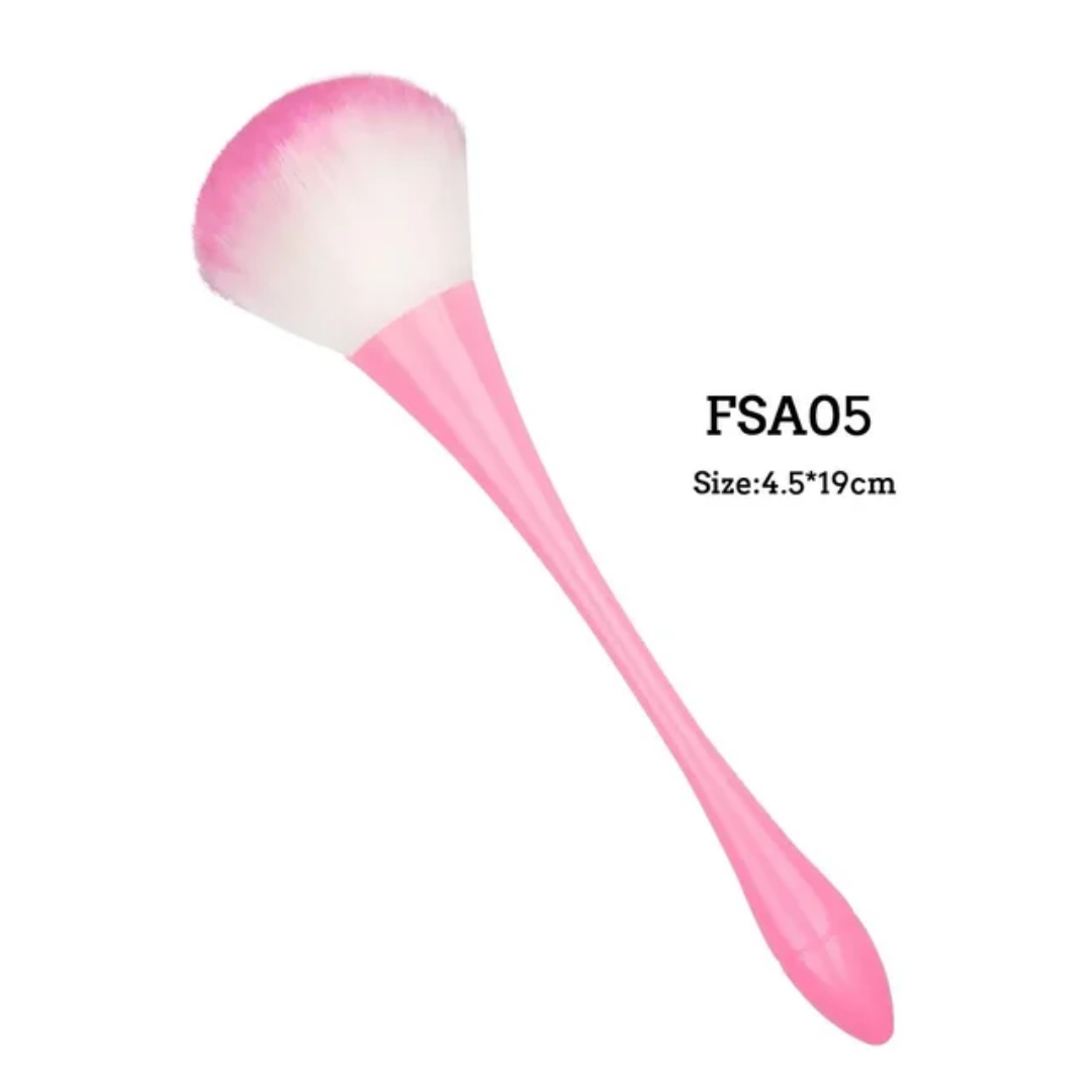 Pinceau Poudre XL Magique - Manche Métallisé Ergonomique & Poils Multicolores