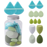 Set Ultime de Éponges de Maquillage & Houppettes Velvet (14 pièces) - Bocal de Rangement Offert
