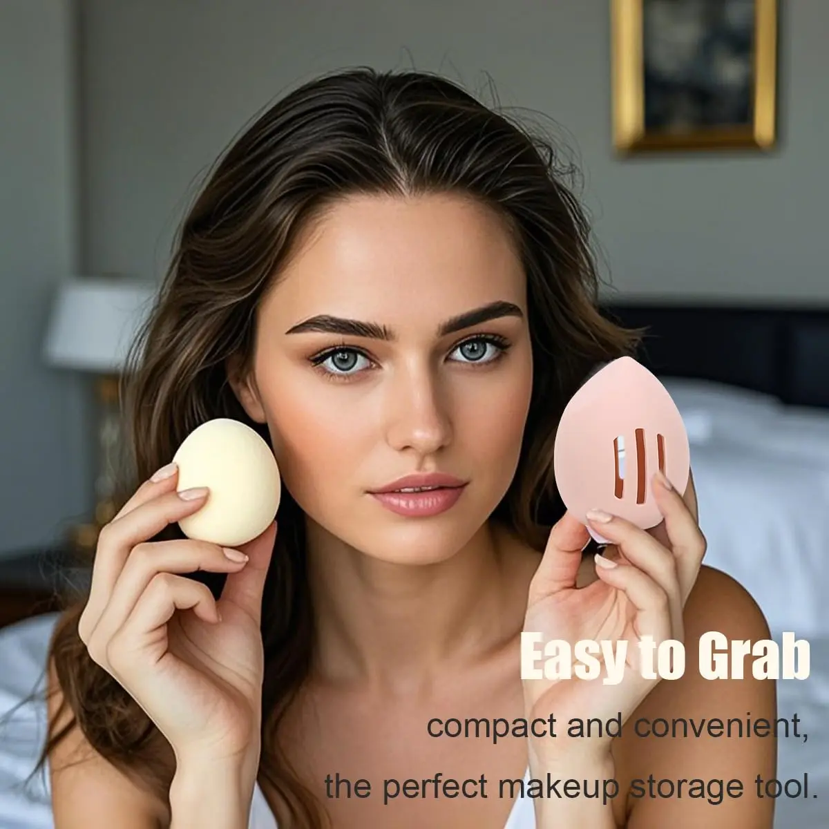 Étui de Voyage Ergonomique en Silicone pour Beauty Blender _ make-up 3 pièces