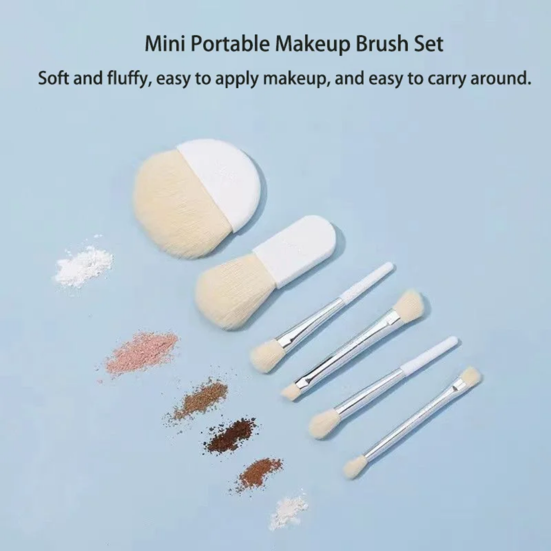 Mini kit vanity de 6 Pinceaux de Maquillage & Étui de poche