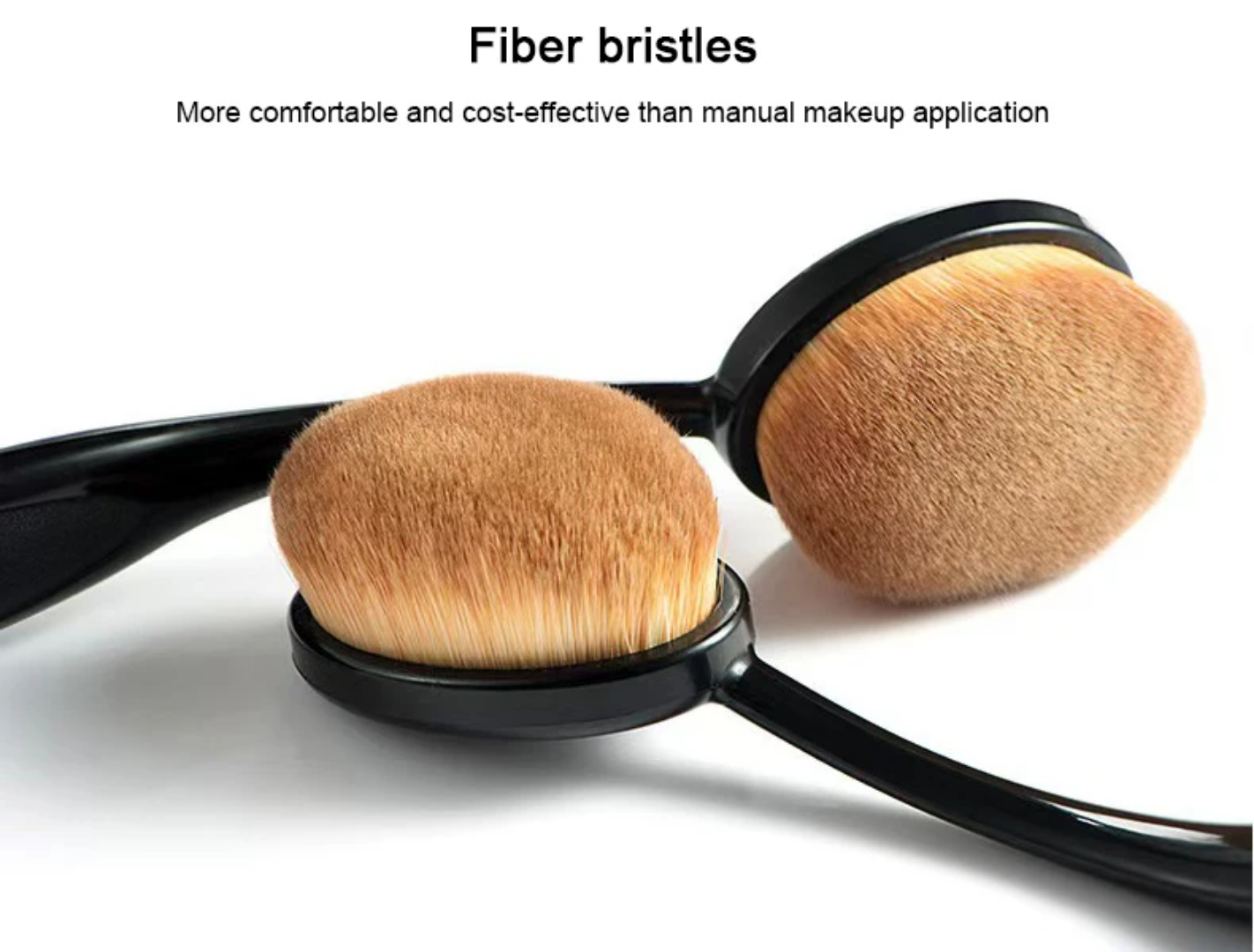 Pinceau de Fond de Teint Ovale Ergonomique Professionnel-2 pieces- Teint Parfait & Finition Lisse