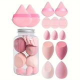 Set Ultime de Éponges de Maquillage & Houppettes Velvet (14 pièces) - Bocal de Rangement Offert