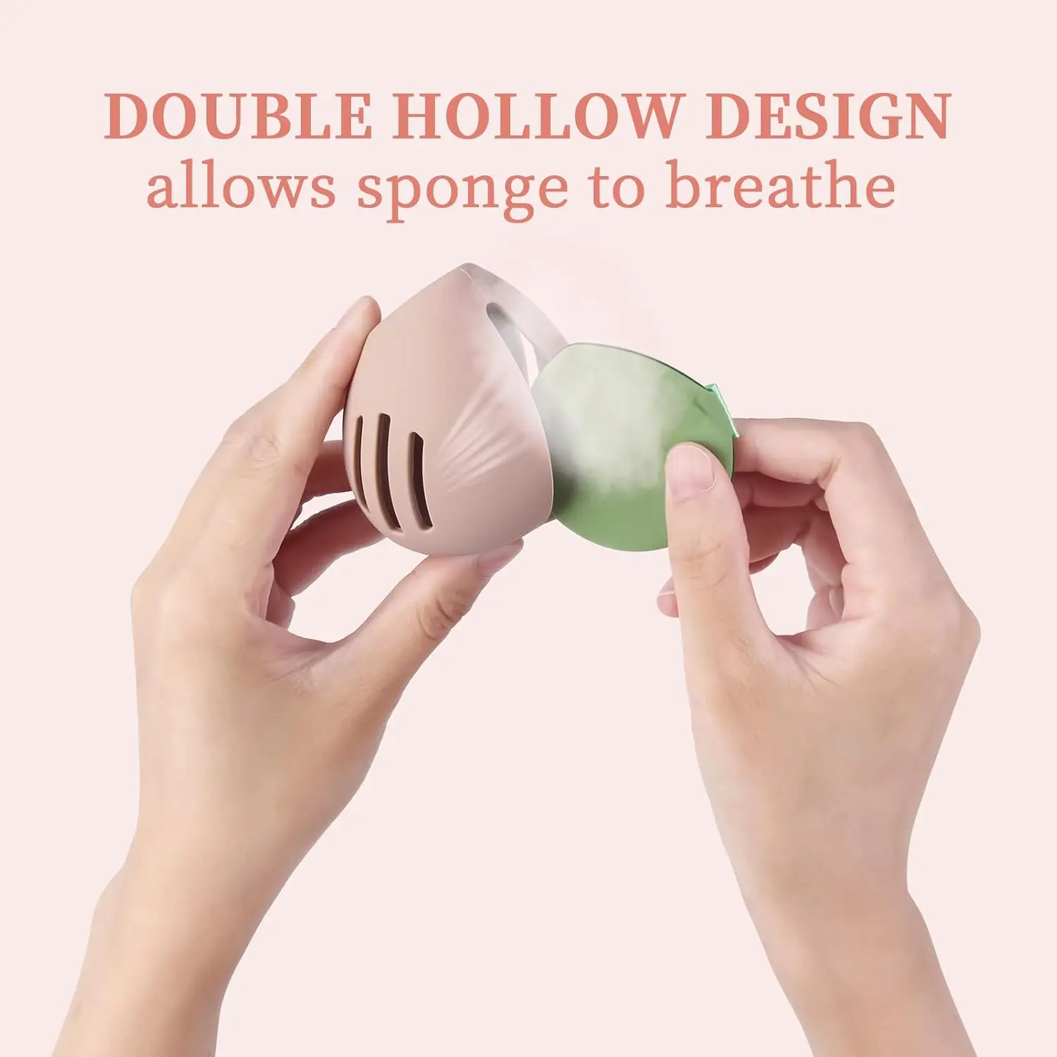 Étui de Voyage Ergonomique en Silicone pour Beauty Blender _ make-up 3 pièces