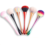 Pinceau Poudre XL Magique - Manche Métallisé Ergonomique & Poils Multicolores