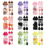 Set Ultime de Éponges de Maquillage & Houppettes Velvet (14 pièces) - Bocal de Rangement Offert