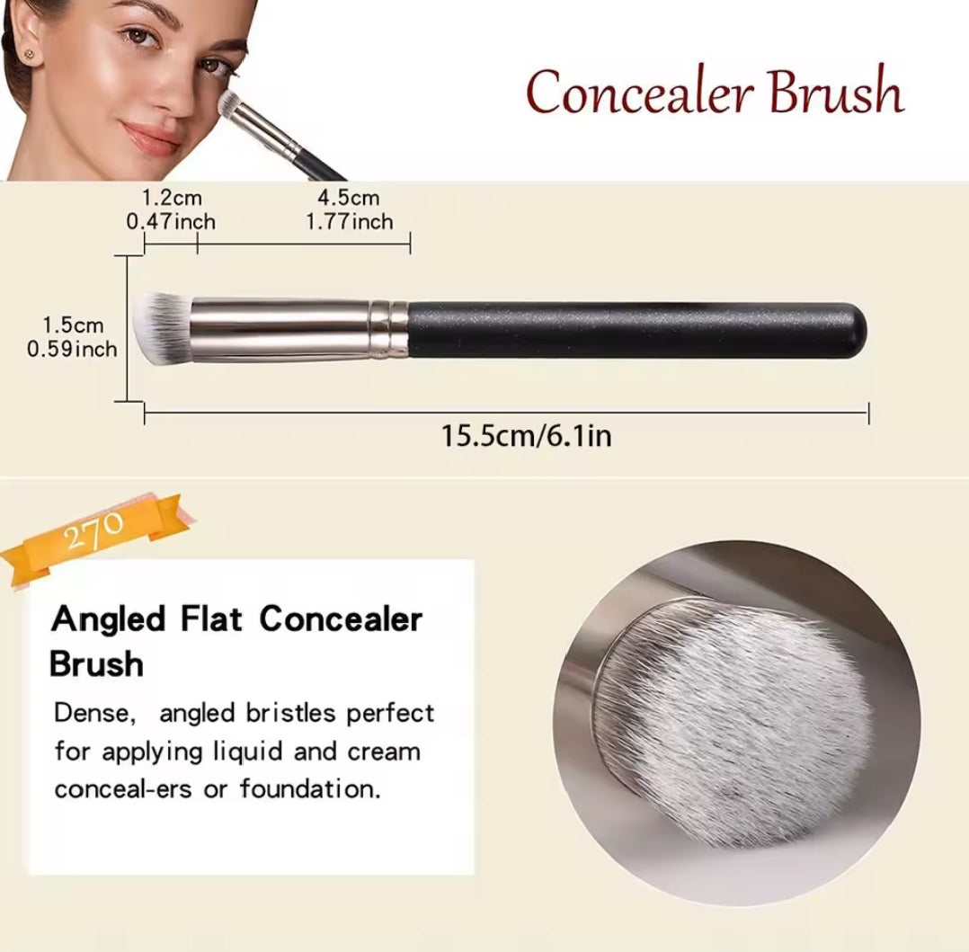 3 pcs Pinceau Correcteur Concealer & Teint Biseauté - Précision Haute Densité _ 3 pièces
