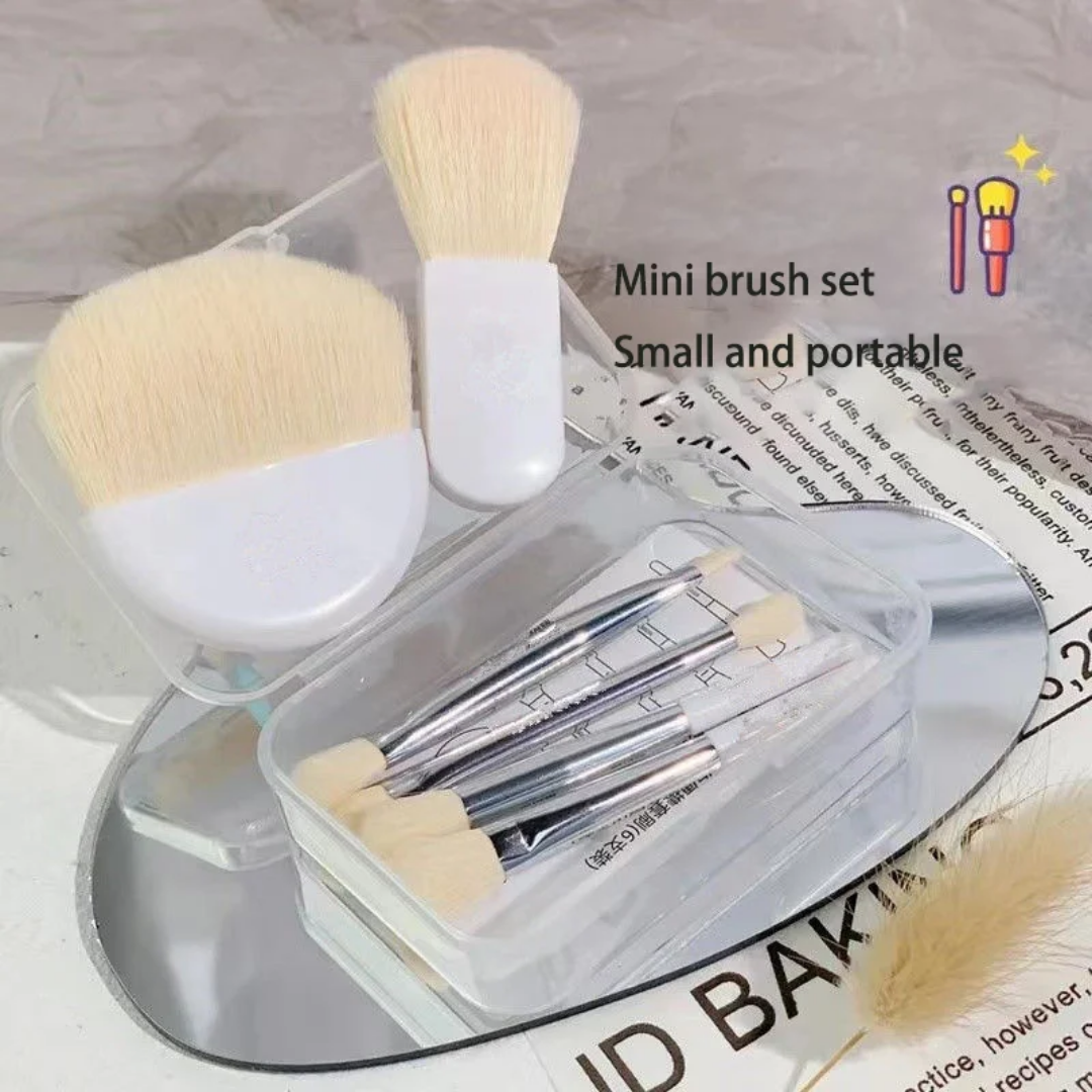 Mini kit vanity de 6 Pinceaux de Maquillage & Étui de poche