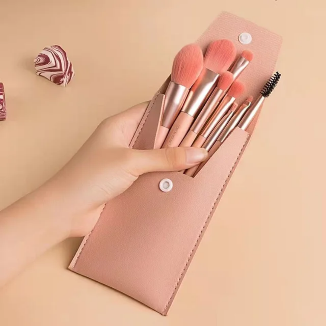 PROMO 3 X Kit de 8 Pinceaux de make-up Maquillage & Pochette Kit de Voyage _ 3 Kits