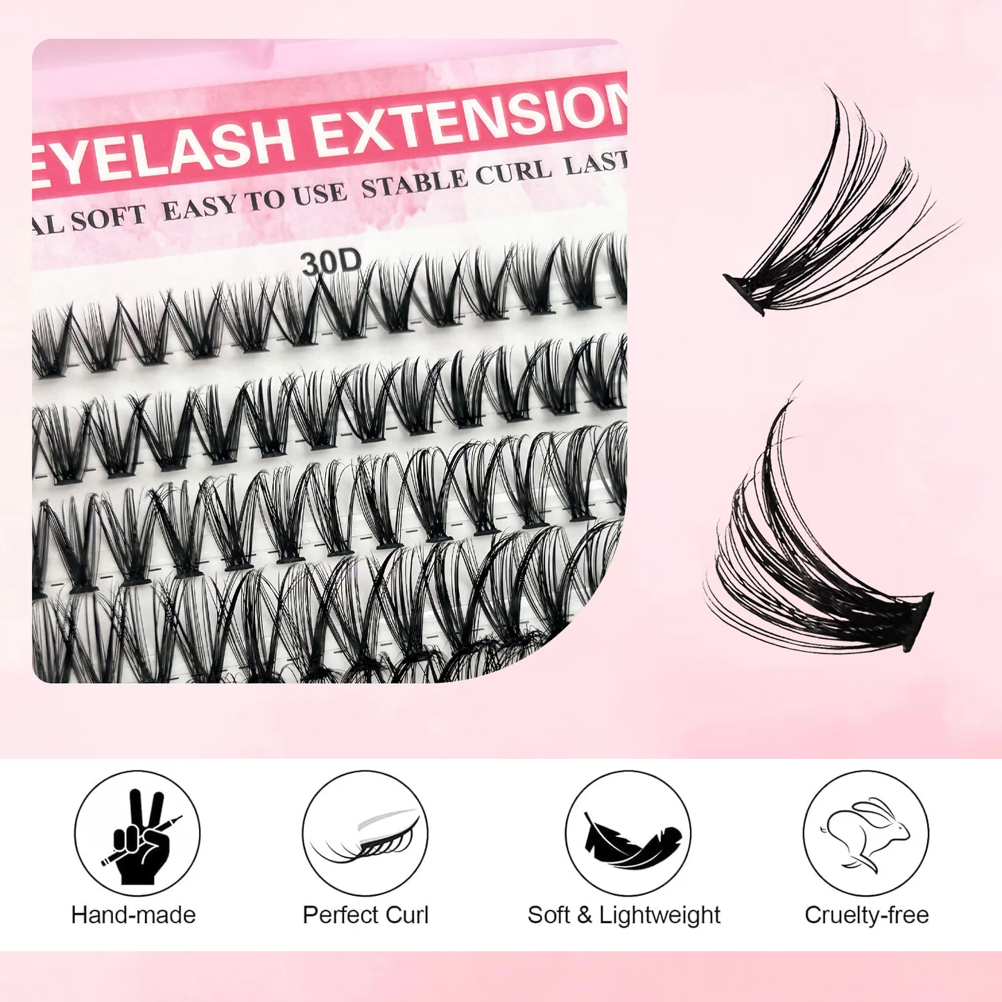 Extension cils DIY découpage synthétique 640 pièces