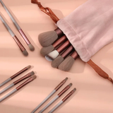 Set Professionnel 13 Pinceaux de Maquillage & Pochette Velours - Collection "Rose Gold"