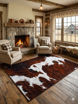 Tapis Rectangulaire Peau de Vache Synthétique (180 × 120 cm)