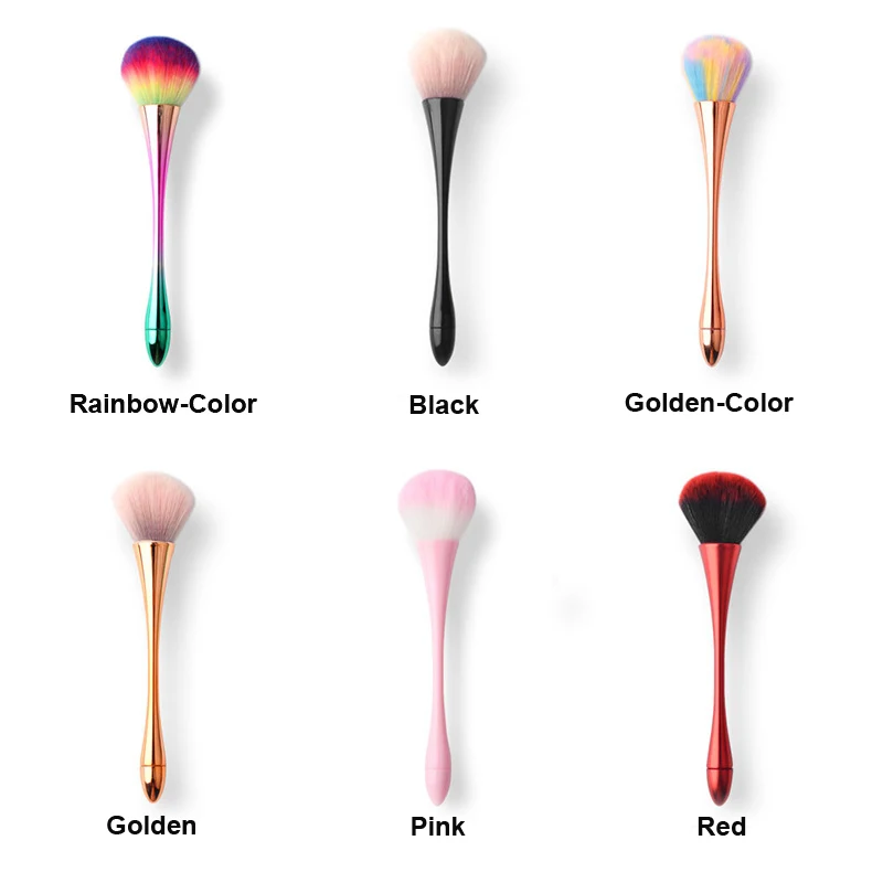 Pinceau Poudre XL Magique - Manche Métallisé Ergonomique & Poils Multicolores