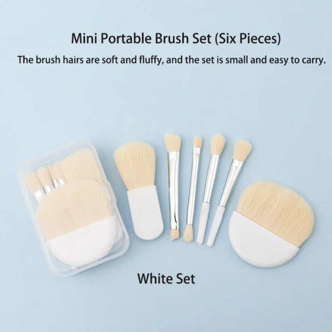 Mini kit vanity de 6 Pinceaux de Maquillage & Étui de poche