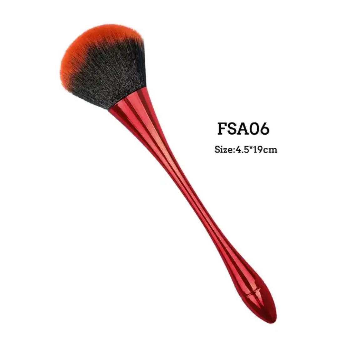 Pinceau Poudre XL Magique - Manche Métallisé Ergonomique & Poils Multicolores