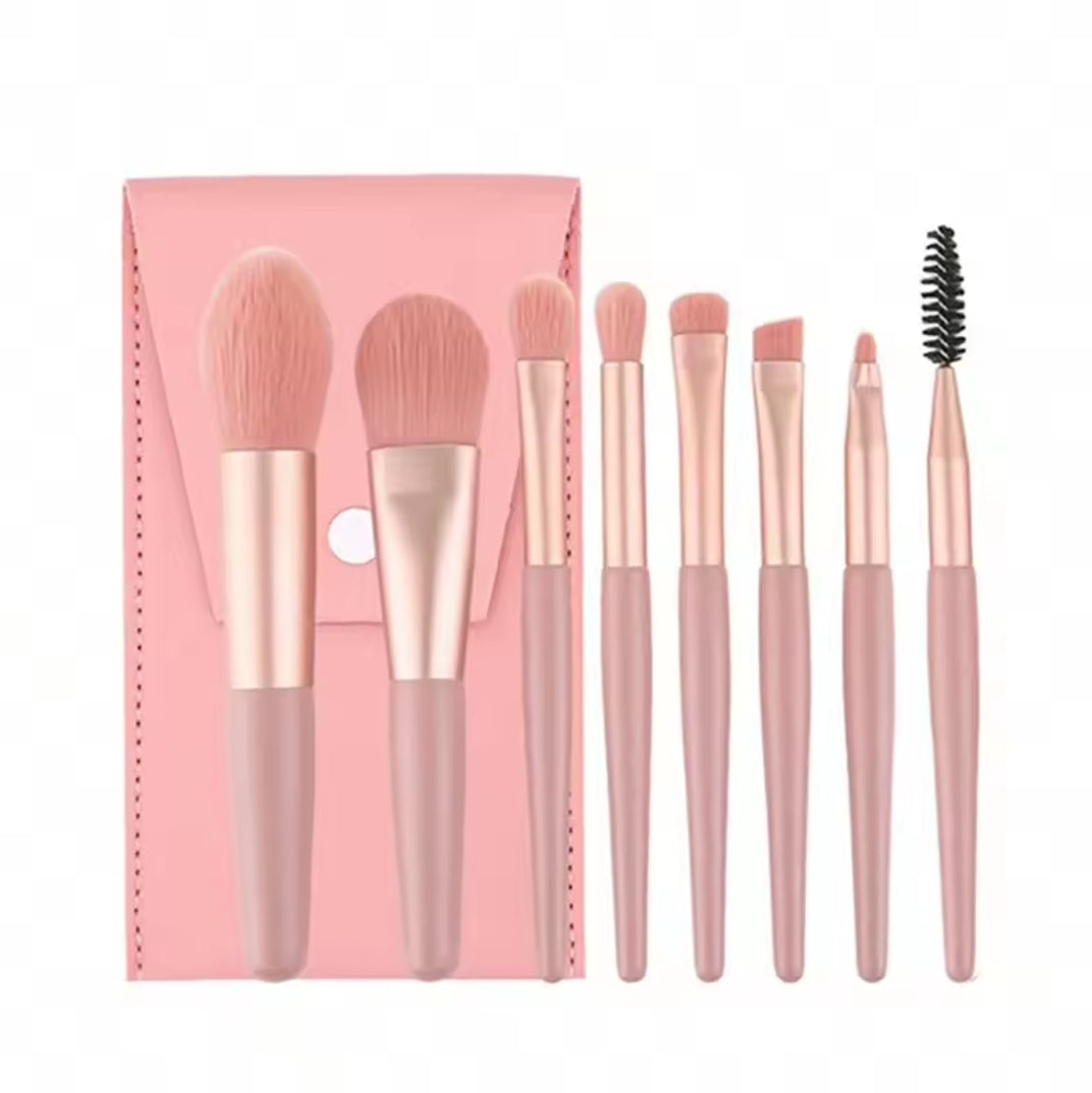 Mini Kit de 8 Pinceaux de make-up Maquillage & Pochette Kit de Voyage