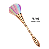 Pinceau Poudre XL Magique - Manche Métallisé Ergonomique & Poils Multicolores