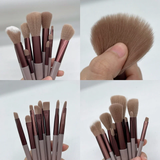 Set Professionnel 13 Pinceaux de Maquillage & Pochette Velours - Collection "Rose Gold"