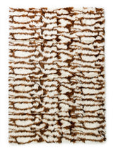 Tapis Fausse Fourrure Jacquard Tigré Marron et Blanc - 185x130 cm _ TPS542