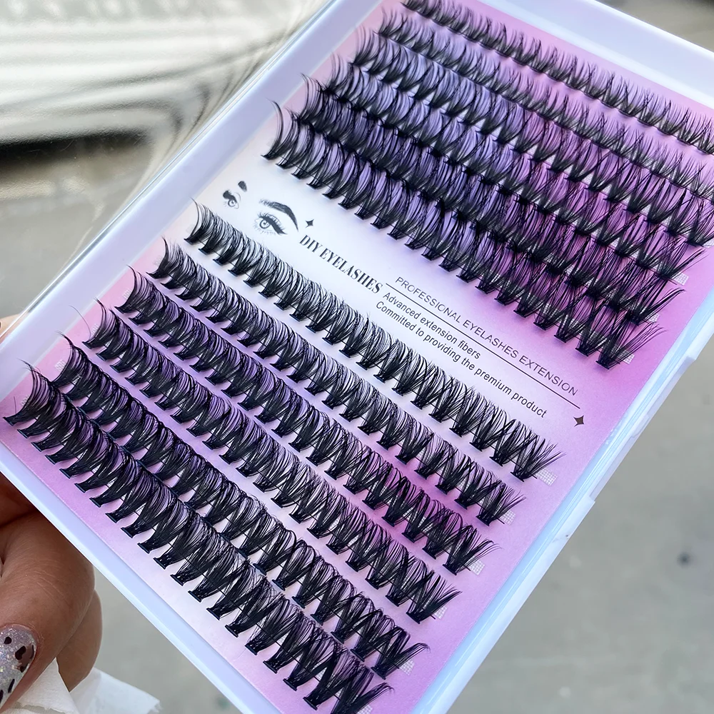 Extensions de cils DIY découpage synthétique 240 pcs