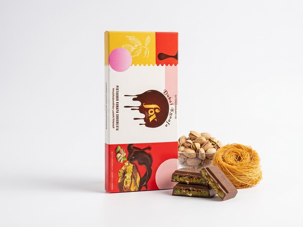 Tablette de Chocolat de Dubaï au Kunafa et Pistache _ 100 grs