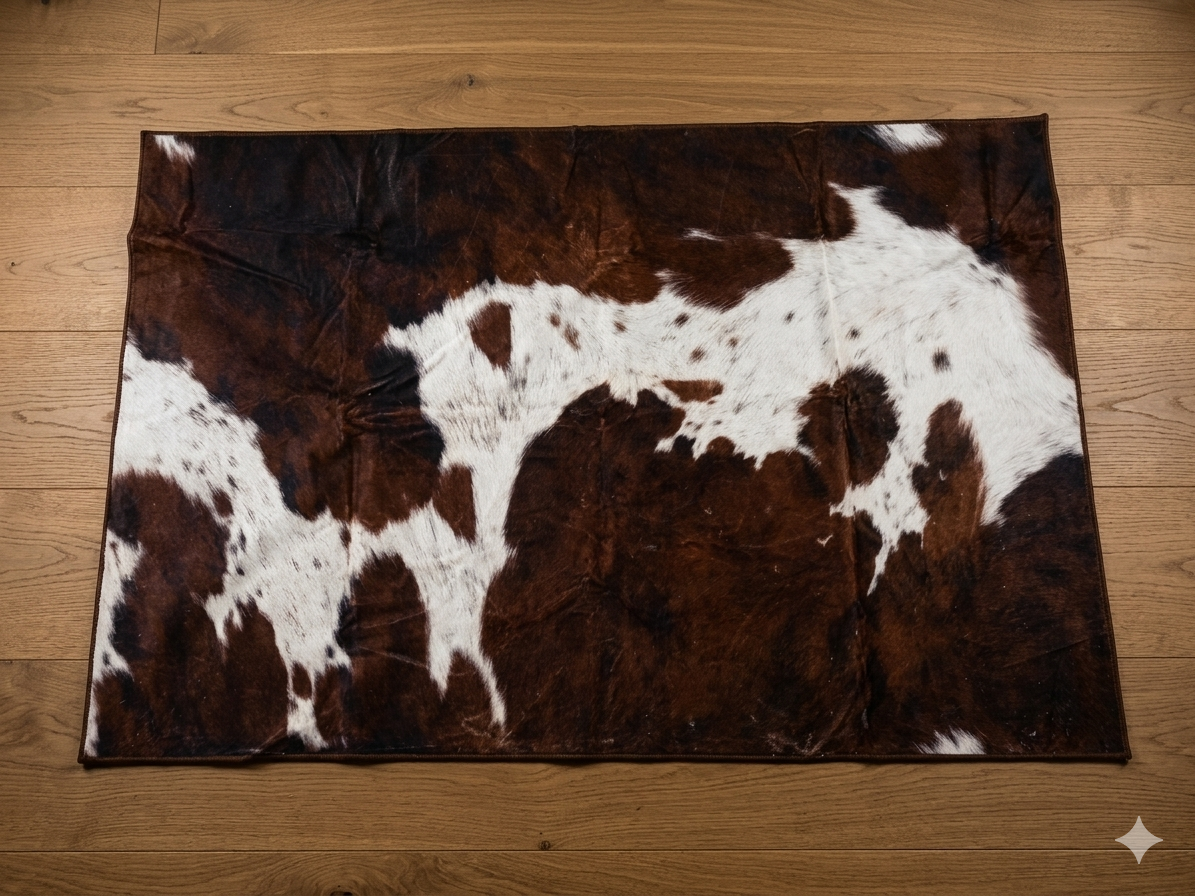 Tapis Rectangulaire Peau de Vache Synthétique (180 × 120 cm)
