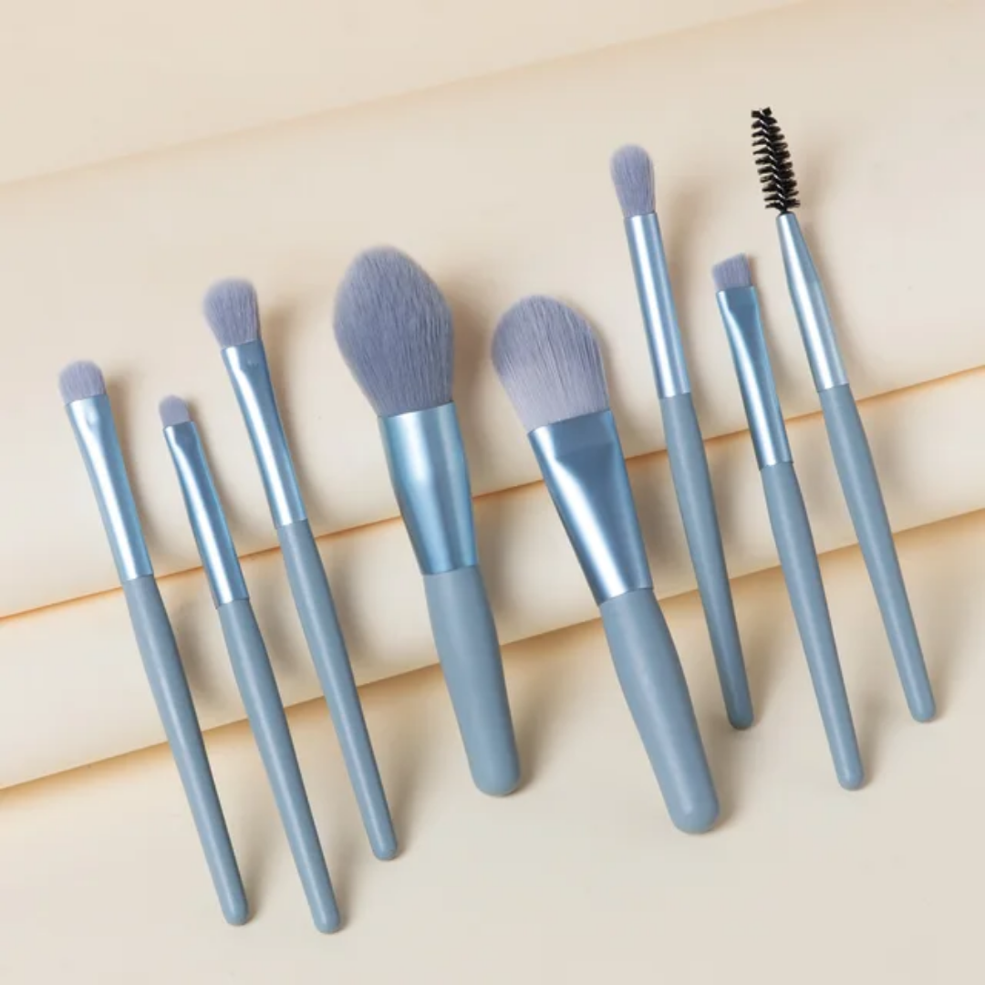 Mini Kit de 8 Pinceaux de make-up Maquillage & Pochette Kit de Voyage