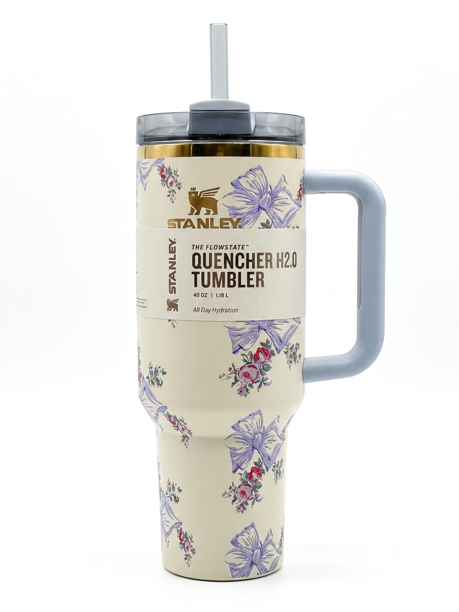 Stanley x LoveShackFancy Limited Edition Quencher H2.0 FlowState™ Tumbler - 40oz (Édition Ribbon & Floral)