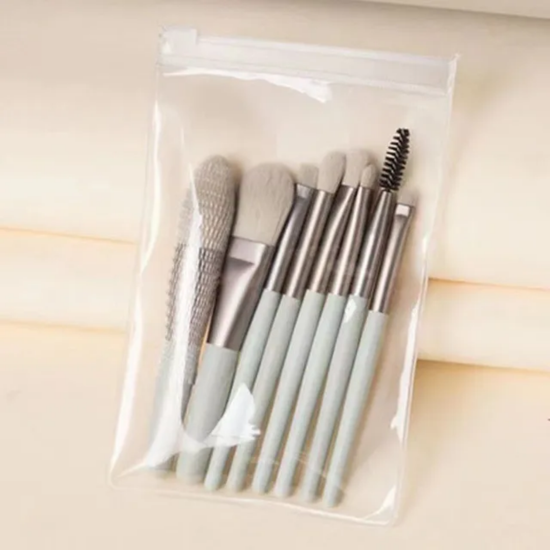 Mini Kit de 8 Pinceaux de make-up Maquillage & Pochette Kit de Voyage