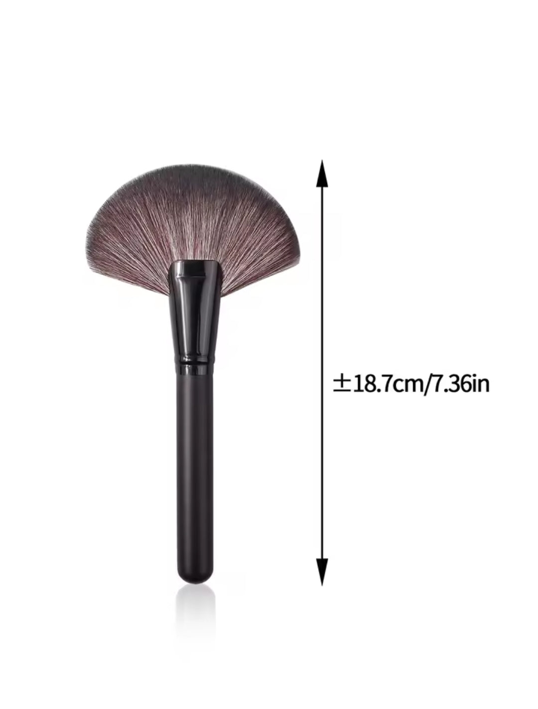 Pinceau Éventail XXL Professionnel - Poudre Libre, Blush & Contouring