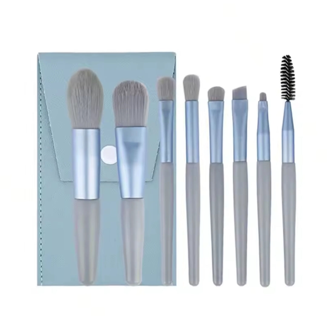 Mini Kit de 8 Pinceaux de make-up Maquillage & Pochette Kit de Voyage