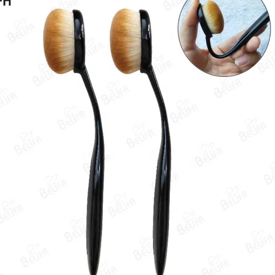 Pinceau de Fond de Teint Ovale Ergonomique Professionnel-2 pieces- Teint Parfait & Finition Lisse