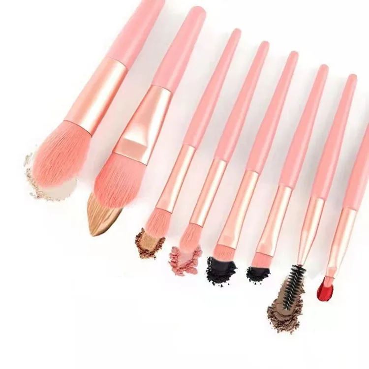 Mini Kit de 8 Pinceaux de make-up Maquillage & Pochette Kit de Voyage