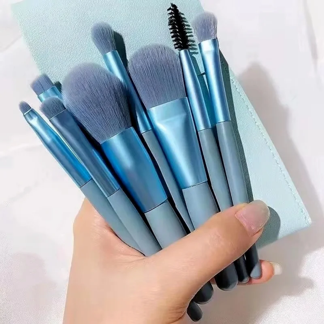 Mini Kit de 8 Pinceaux de make-up Maquillage & Pochette Kit de Voyage