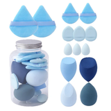 Set Ultime de Éponges de Maquillage & Houppettes Velvet (14 pièces) - Bocal de Rangement Offert