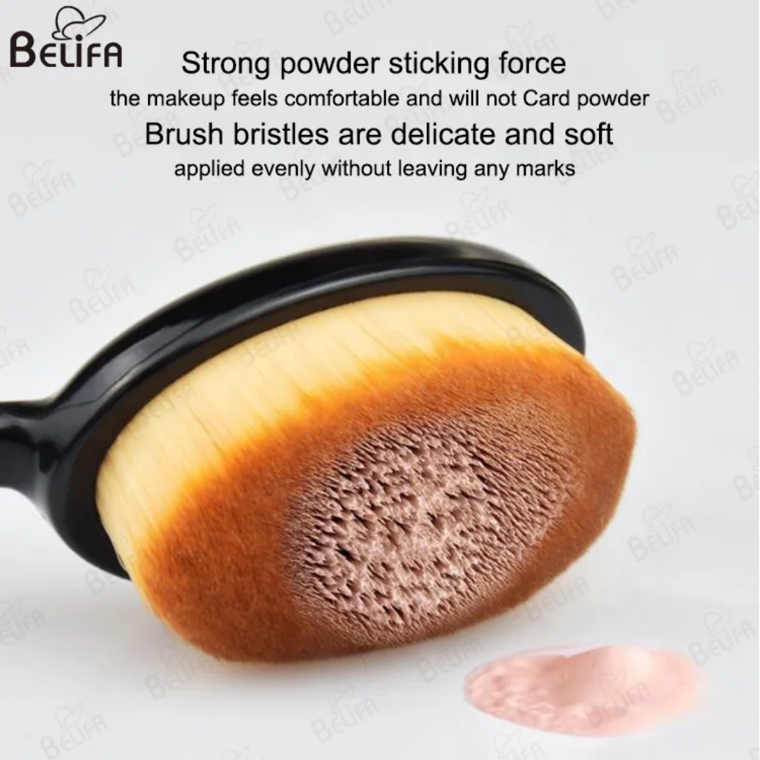 Pinceau de Fond de Teint Ovale Ergonomique Professionnel-2 pieces- Teint Parfait & Finition Lisse