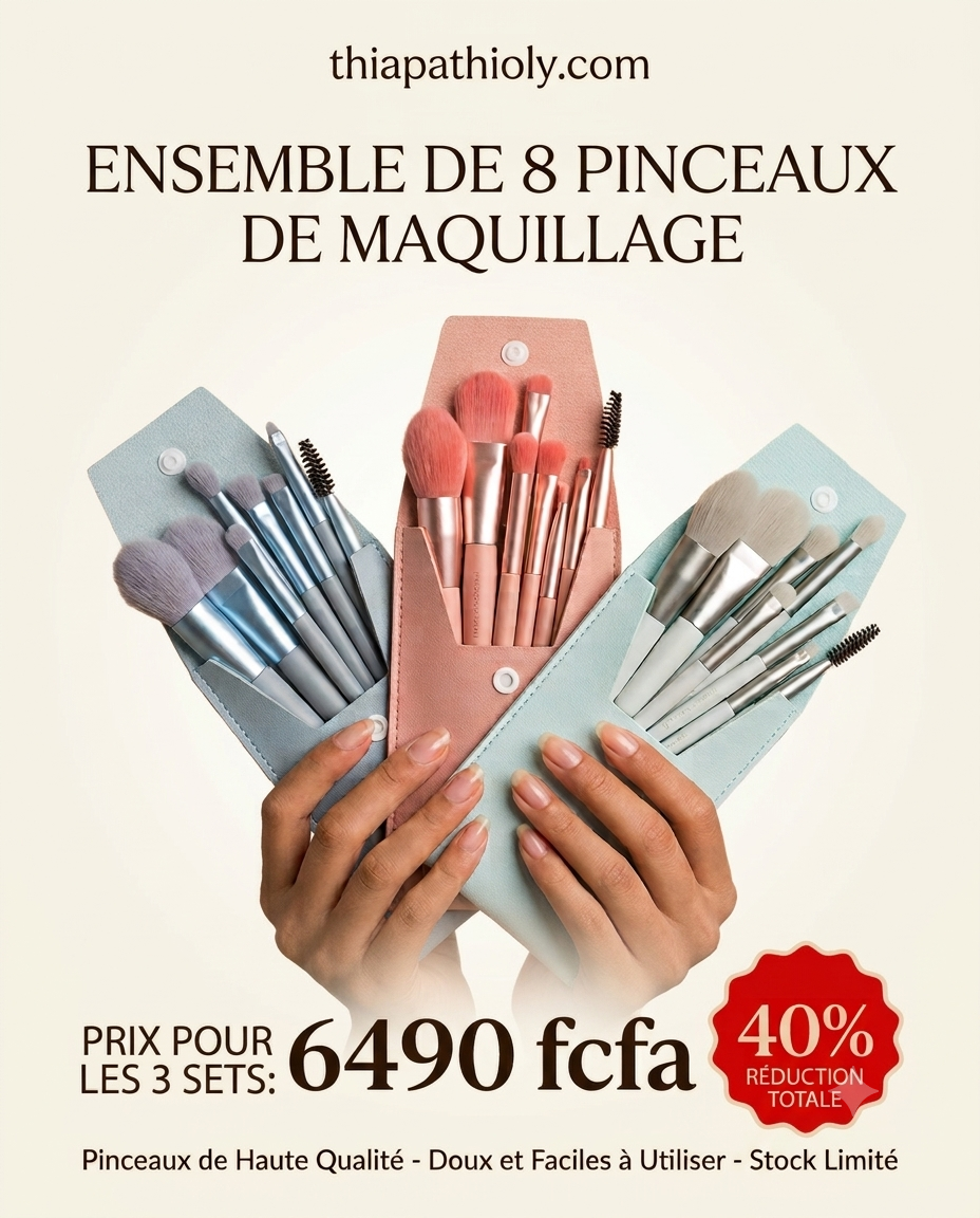 PROMO 3 X Kit de 8 Pinceaux de make-up Maquillage & Pochette Kit de Voyage _ 3 Kits