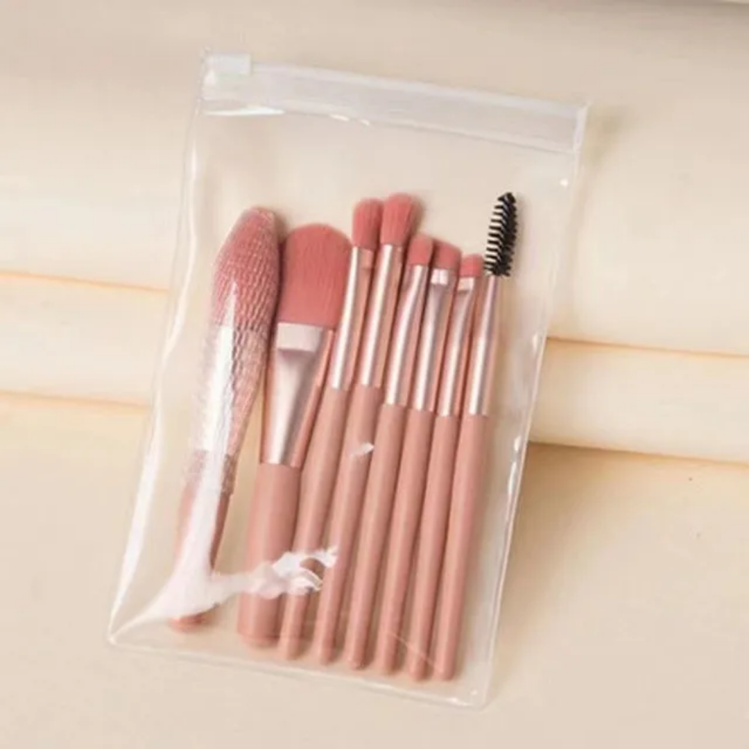 Mini Kit de 8 Pinceaux de make-up Maquillage & Pochette Kit de Voyage