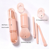 Pinceau de Maquillage Multi-Fonctions 4-en-1 - Design Capsule de Voyage